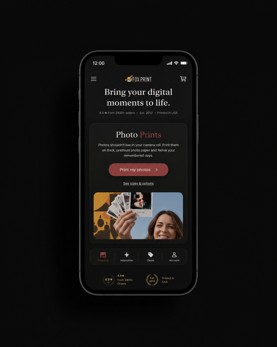 FoxPrint — Turns your camera roll into premium keepsakes